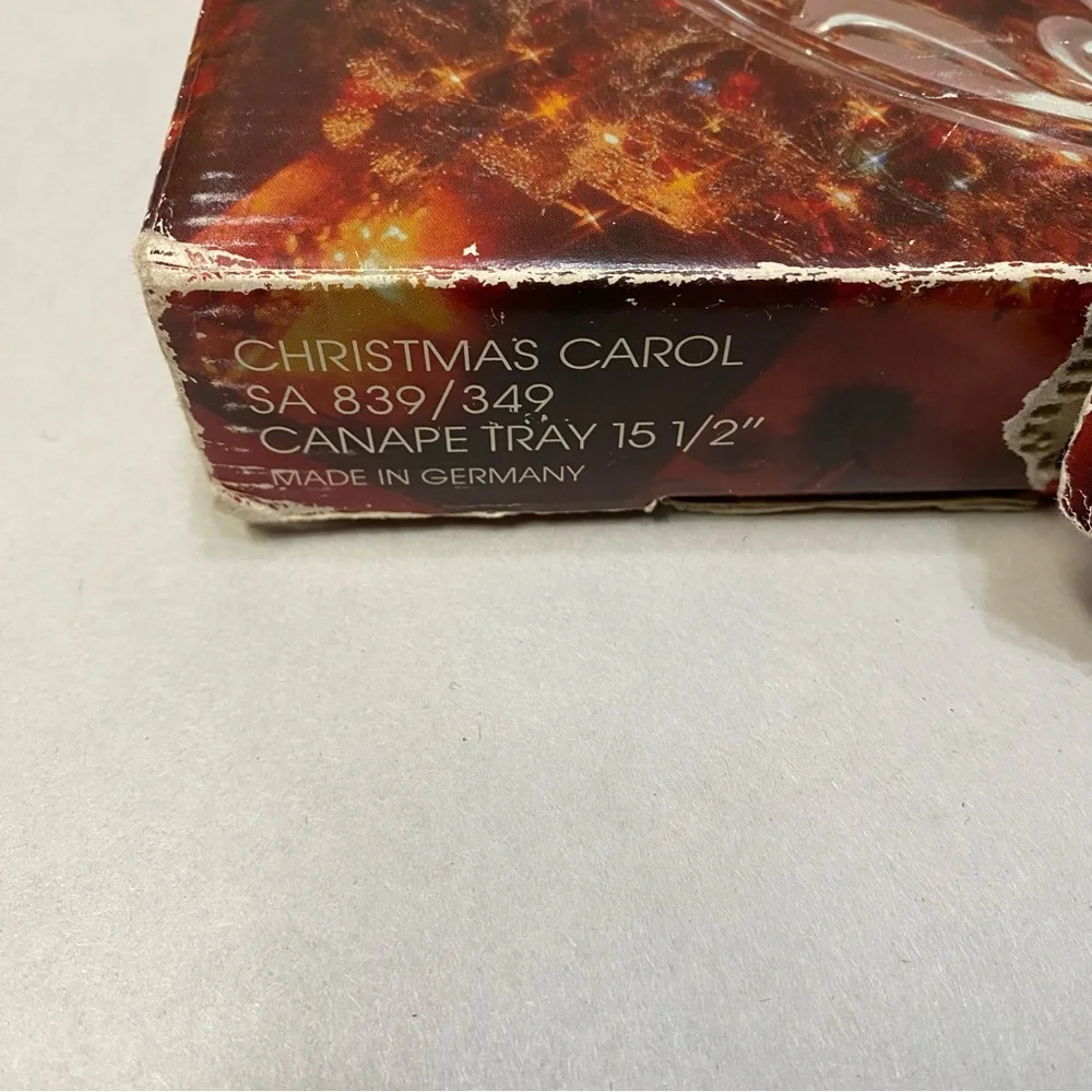 Vintage Mikasa Christmas Carol Canape Tray Germany Frosted Angels NIB NWT